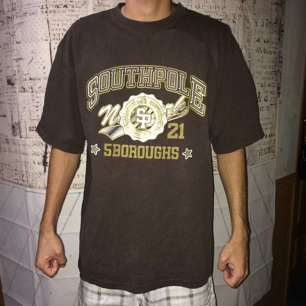 South Pole signature series L brown shirt